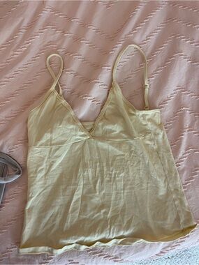 Brandy Melville Pale Yellow Slim Strap Tank